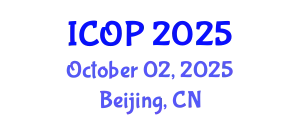 International Conference on Optics and Photonics (ICOP) October 02, 2025 - Beijing, China