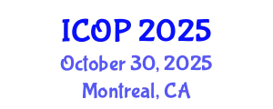 International Conference on Optics and Photonics (ICOP) October 30, 2025 - Montreal, Canada