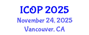 International Conference on Optics and Photonics (ICOP) November 24, 2025 - Vancouver, Canada