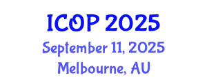 International Conference on Optics and Photonics (ICOP) September 11, 2025 - Melbourne, Australia
