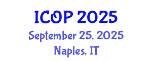 International Conference on Optics and Photonics (ICOP) September 25, 2025 - Naples, Italy