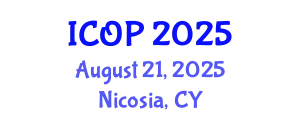 International Conference on Optics and Photonics (ICOP) August 21, 2025 - Nicosia, Cyprus
