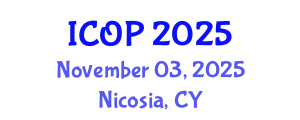 International Conference on Optics and Photonics (ICOP) November 03, 2025 - Nicosia, Cyprus