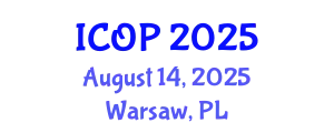 International Conference on Optics and Photonics (ICOP) August 14, 2025 - Warsaw, Poland