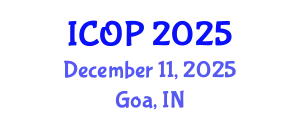 International Conference on Optics and Photonics (ICOP) December 11, 2025 - Goa, India