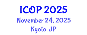 International Conference on Optics and Photonics (ICOP) November 24, 2025 - Kyoto, Japan
