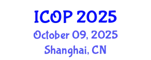 International Conference on Optics and Photonics (ICOP) October 09, 2025 - Shanghai, China