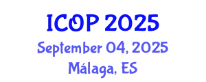 International Conference on Optics and Photonics (ICOP) September 04, 2025 - Málaga, Spain