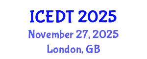 International Conference on Educational Design and Technology (ICEDT) November 27, 2025 - London, United Kingdom