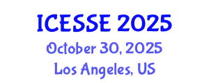 International Conference on Earth and Space Sciences and Engineering (ICESSE) October 30, 2025 - Los Angeles, United States