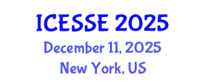 International Conference on Earth and Space Sciences and Engineering (ICESSE) December 11, 2025 - New York, United States