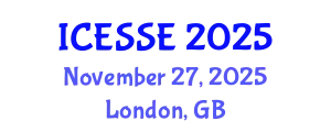 International Conference on Earth and Space Sciences and Engineering (ICESSE) November 27, 2025 - London, United Kingdom