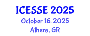 International Conference on Earth and Space Sciences and Engineering (ICESSE) October 16, 2025 - Athens, Greece