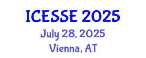 International Conference on Earth and Space Sciences and Engineering (ICESSE) July 28, 2025 - Vienna, Austria