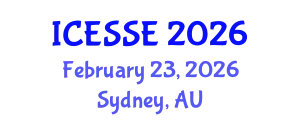International Conference on Earth and Space Sciences and Engineering (ICESSE) February 23, 2026 - Sydney, Australia