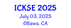 International Conference on Knowledge and Software Engineering (ICKSE) July 03, 2025 - Ottawa, Canada