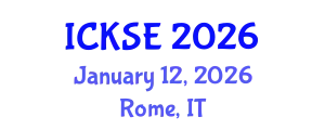 International Conference on Knowledge and Software Engineering (ICKSE) January 12, 2026 - Rome, Italy