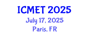 International Conference on Management Engineering and Technology (ICMET) July 17, 2025 - Paris, France