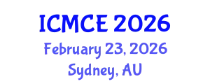 International Conference on Mechatronics and Control Engineering (ICMCE) February 23, 2026 - Sydney, Australia