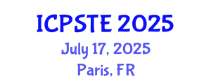 International Conference on Pharmaceutical Science, Technology and Engineering (ICPSTE) July 17, 2025 - Paris, France