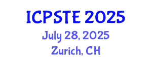 International Conference on Pharmaceutical Science, Technology and Engineering (ICPSTE) July 28, 2025 - Zurich, Switzerland