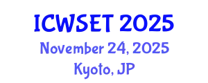 International Conference on Water Sciences, Engineering and Technology (ICWSET) November 24, 2025 - Kyoto, Japan