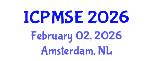 International Conference on Polymer Materials Science and Engineering (ICPMSE) February 02, 2026 - Amsterdam, Netherlands