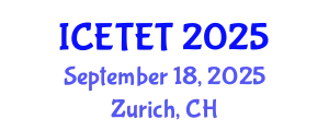 International Conference on Emerging Trends in Engineering and Technology (ICETET) September 18, 2025 - Zurich, Switzerland