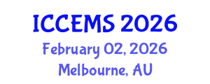 International Conference on Chemical, Environment and Medical Sciences (ICCEMS) February 02, 2026 - Melbourne, Australia