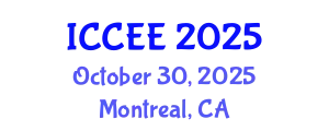 International Conference on Civil and Environmental Engineering (ICCEE) October 30, 2025 - Montreal, Canada