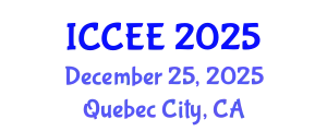 International Conference on Civil and Environmental Engineering (ICCEE) December 25, 2025 - Quebec City, Canada