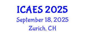 International Conference on Agriculture and Environmental Systems (ICAES) September 18, 2025 - Zurich, Switzerland