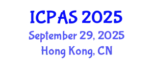 International Conference on Physics and Astronomical Sciences (ICPAS) September 29, 2025 - Hong Kong, China