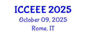 International Conference on Chemical, Ecological and Environmental Engineering (ICCEEE) October 09, 2025 - Rome, Italy