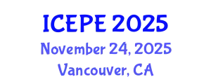 International Conference on Electrical and Power Engineering (ICEPE) November 24, 2025 - Vancouver, Canada