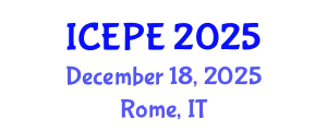 International Conference on Electrical and Power Engineering (ICEPE) December 18, 2025 - Rome, Italy