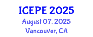 International Conference on Electrical and Power Engineering (ICEPE) August 07, 2025 - Vancouver, Canada