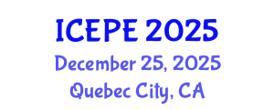 International Conference on Electrical and Power Engineering (ICEPE) December 25, 2025 - Quebec City, Canada