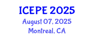 International Conference on Electrical and Power Engineering (ICEPE) August 07, 2025 - Montreal, Canada
