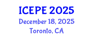 International Conference on Electrical and Power Engineering (ICEPE) December 18, 2025 - Toronto, Canada