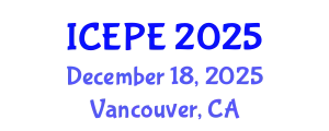 International Conference on Electrical and Power Engineering (ICEPE) December 18, 2025 - Vancouver, Canada