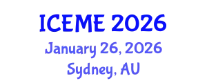 International Conference on Energy and Mining Engineering (ICEME) January 26, 2026 - Sydney, Australia