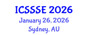 International Conference on Sport Science and Sports Engineering (ICSSSE) January 26, 2026 - Sydney, Australia