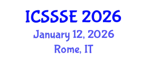 International Conference on Sport Science and Sports Engineering (ICSSSE) January 12, 2026 - Rome, Italy