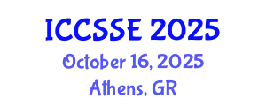 International Conference on Computer Science and Software Engineering (ICCSSE) October 16, 2025 - Athens, Greece