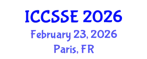 International Conference on Computer Science and Software Engineering (ICCSSE) February 23, 2026 - Paris, France