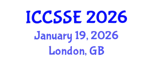 International Conference on Computer Science and Software Engineering (ICCSSE) January 19, 2026 - London, United Kingdom