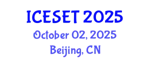 International Conference on Energy Systems Engineering and Technology (ICESET) October 02, 2025 - Beijing, China