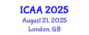 International Conference on Aeronautics and Astronautics (ICAA) August 21, 2025 - London, United Kingdom