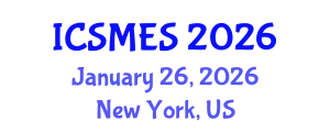 International Conference on Sport Medicine and Exercise Science (ICSMES) January 26, 2026 - New York, United States